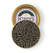 Load image into Gallery viewer, An overhead picture of Petrusco Sevruga caviar in an open tin.
