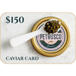 Load image into Gallery viewer, Petrusco caviar card with a spoonful of caviar on a marble surface

