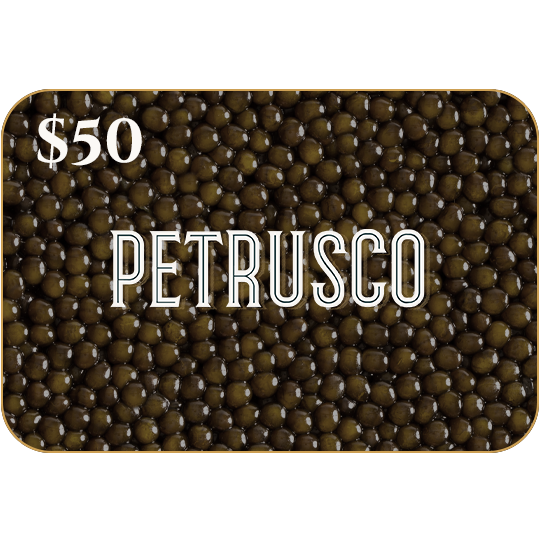 Petrusco $50 gift card with textured design
