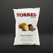 Load image into Gallery viewer, Torres Black Truffle potato chip bag on a dark background
